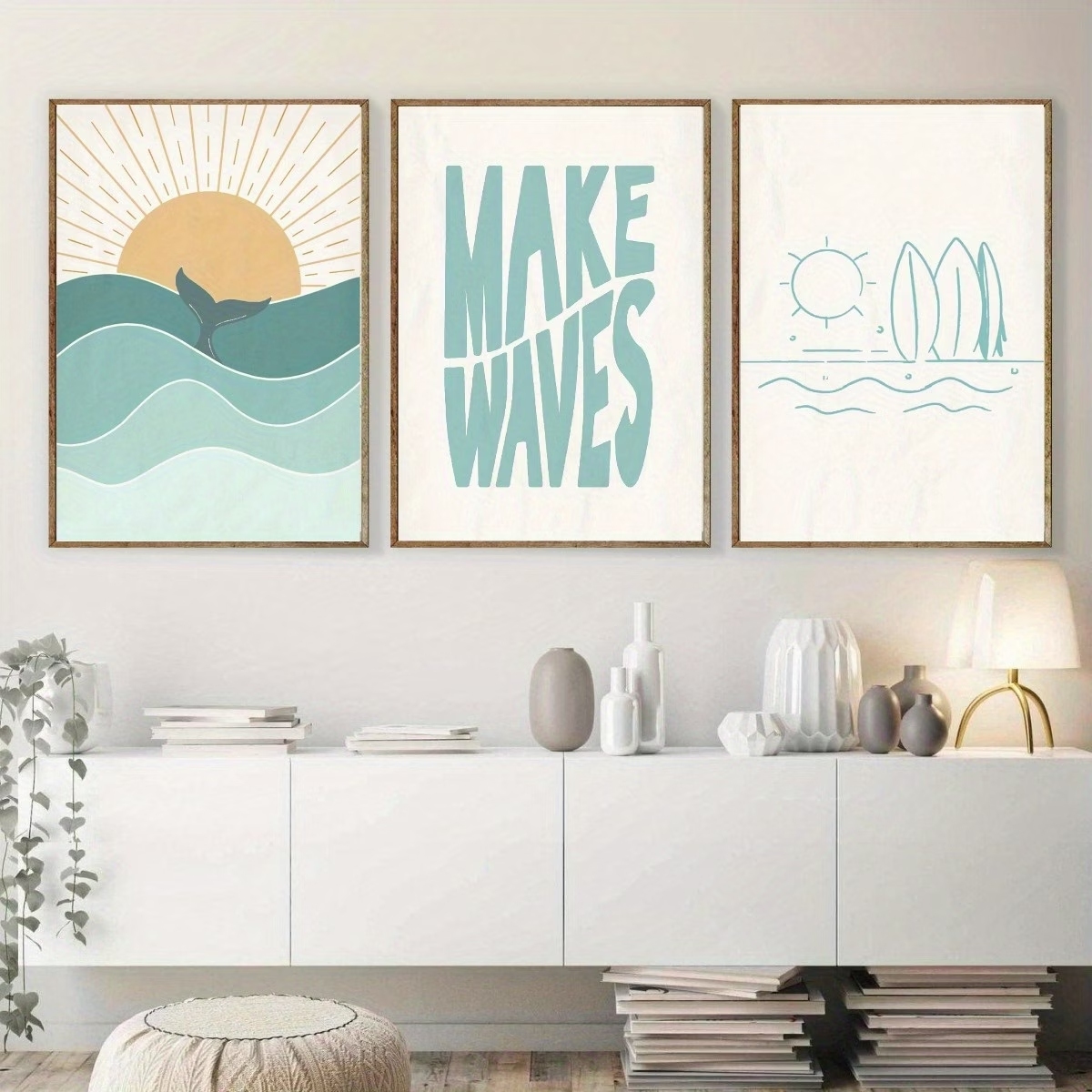Home Decor Theme - 3pcs ModernMinimalist Boho Surfing Theme Wall