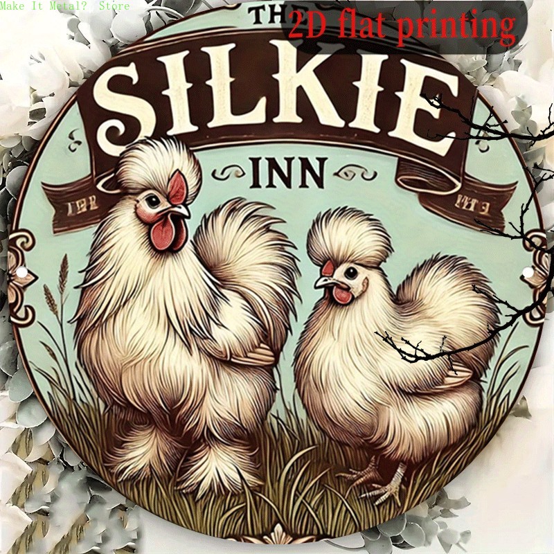 Home Decor Theme - Vintage The Silkie Inn Round Tin
