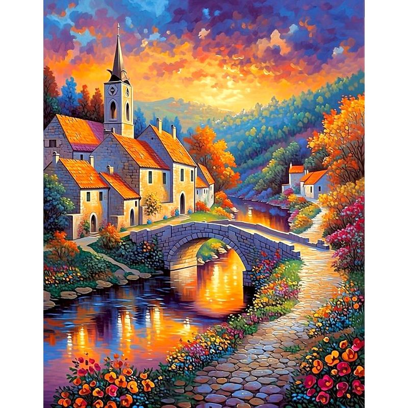 Home Decor Diy Ideas - CHENISTORY River Bridge Painting by numbers