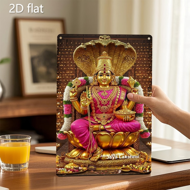 Home Decor Theme - Lakshmi statue Theme Aluminum Metal Sign,