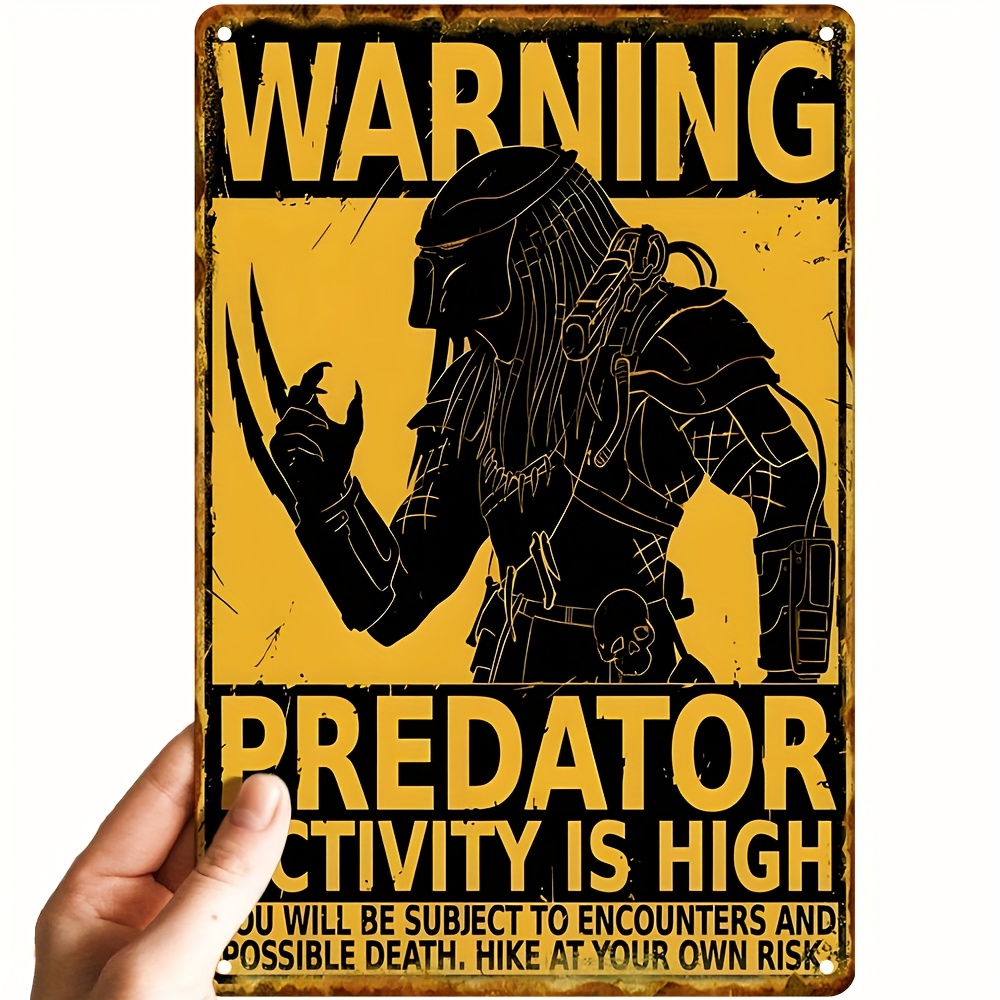 Home Decor Theme - Vintage Predator-Themed Aluminum Sign, in -