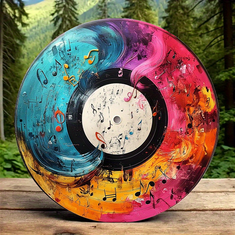 Home Decor Theme - 12-Inch Vibrant Vinyl Record Art with