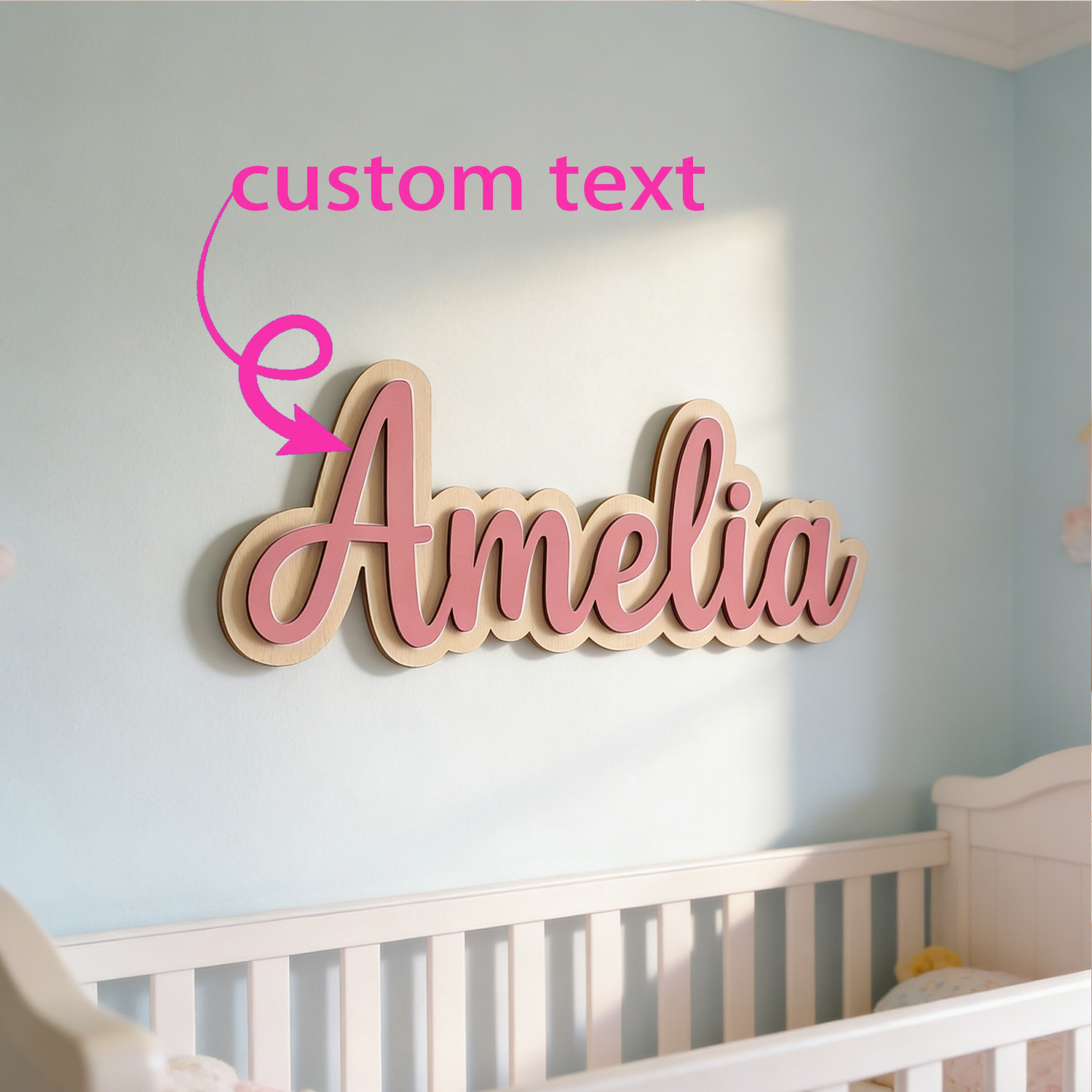 Home Decor Pinterest - 1pc Customized Double-layer Wooden Surname Brand,