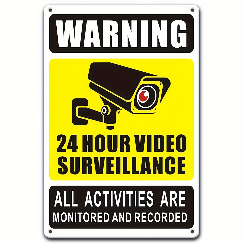 Home Decor Video - 24/7 Video Surveillance Warning Sign -
