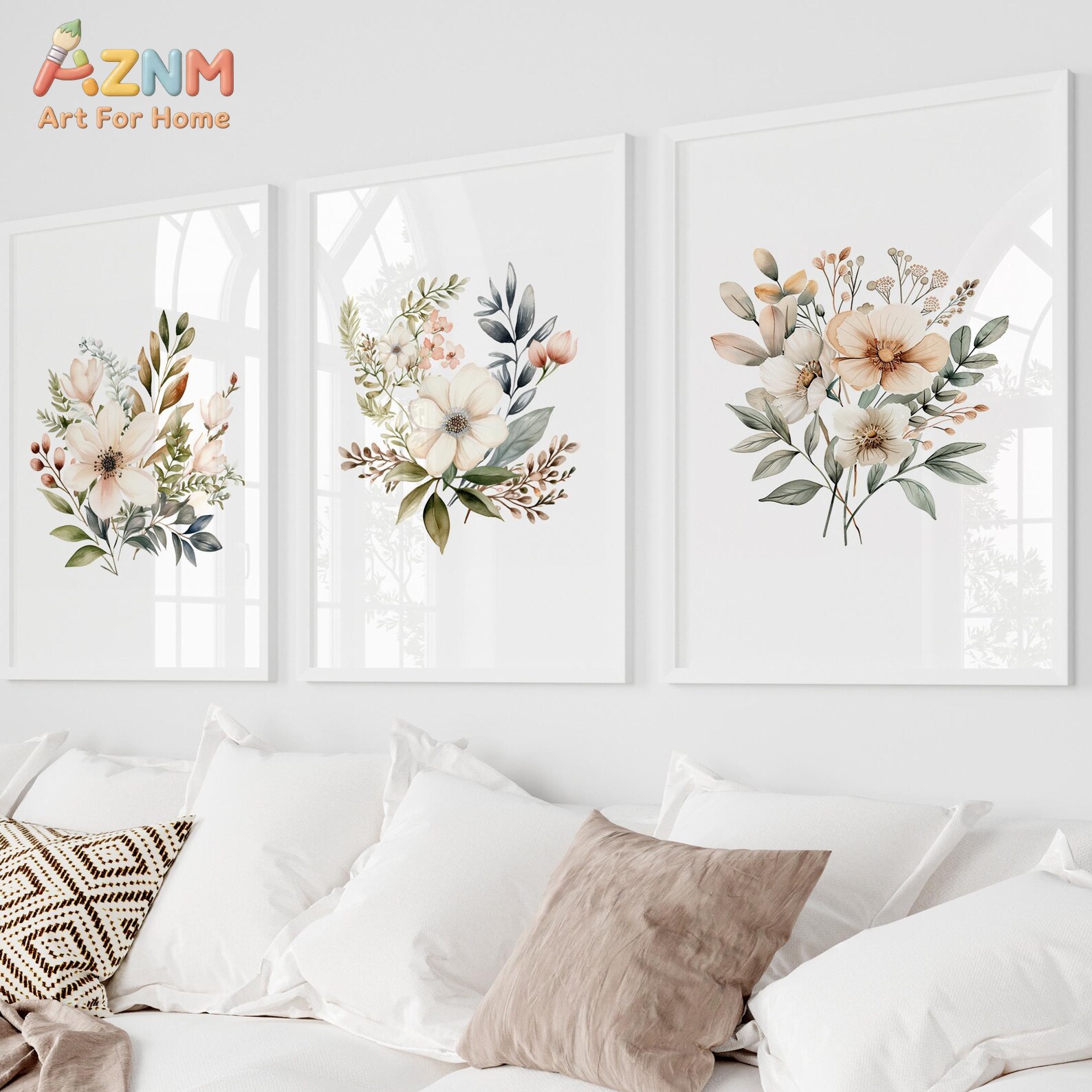 Home Decor Kit - Set of 3 Wildflowers |Vintage Botanical