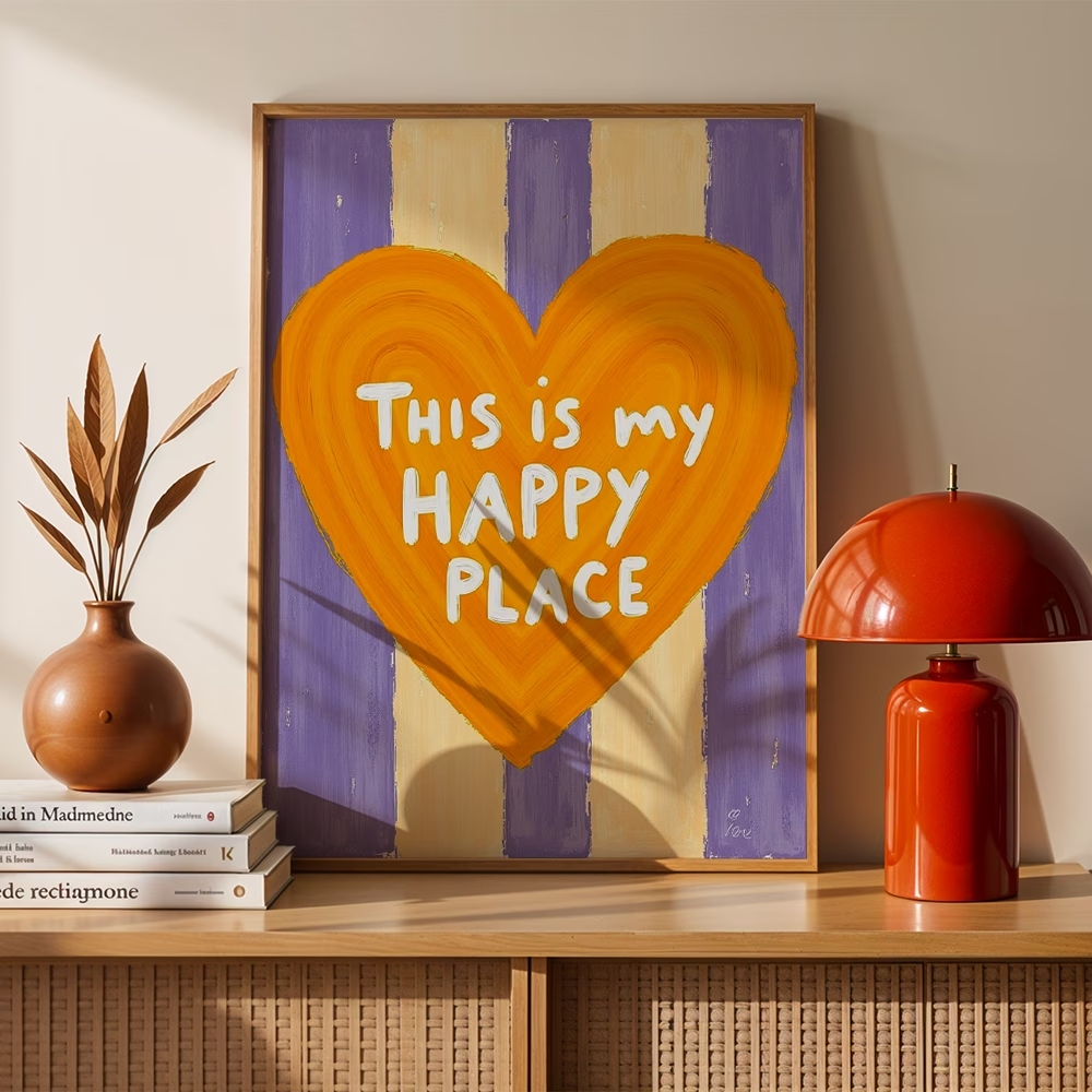 Home Decor On Wall - Modern,Retro This Is My Happy Place