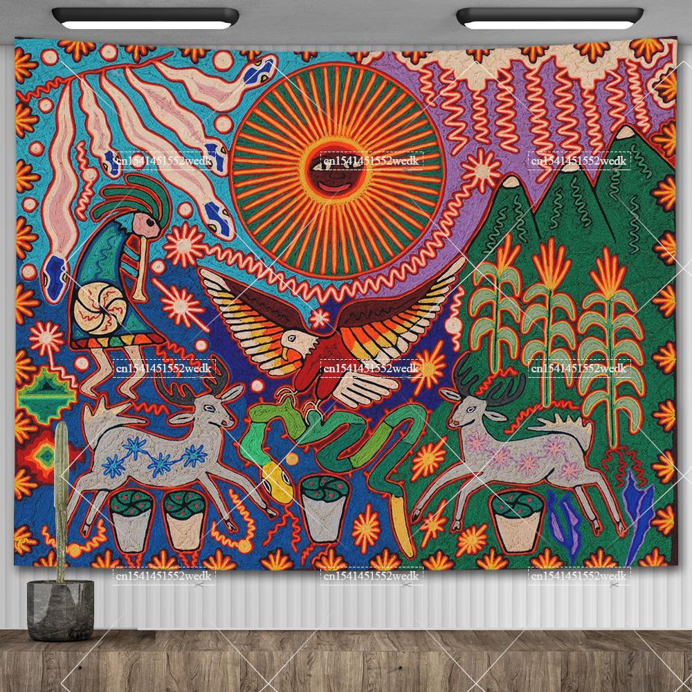 Aesthetic Tapestry - Mexico Mexican Mayan Tribal Art Tapestry