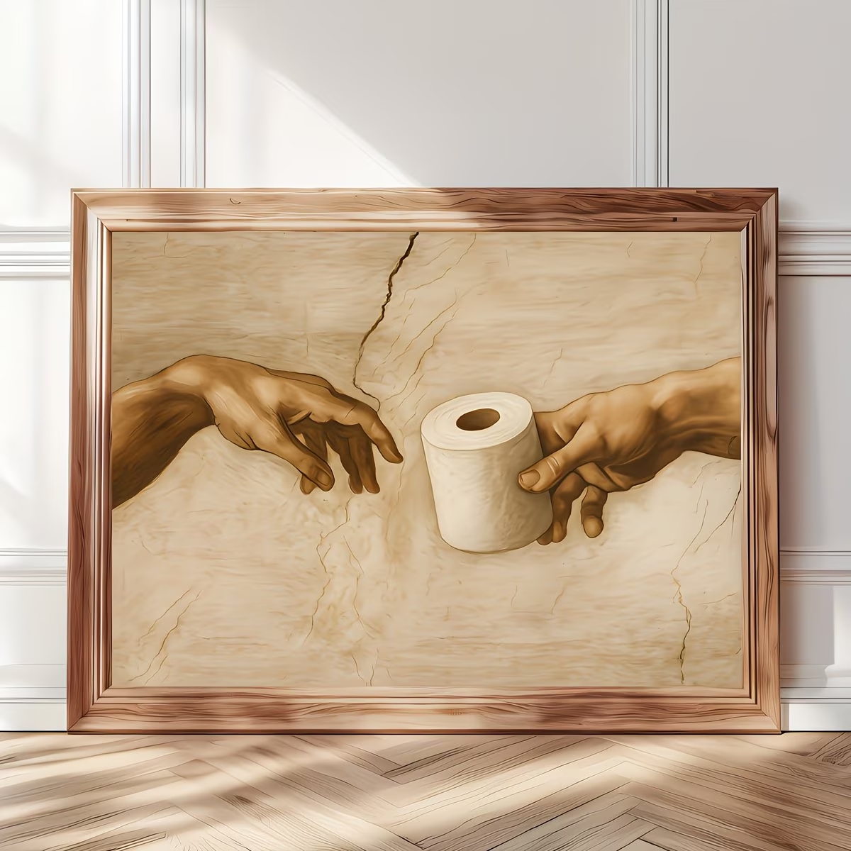 Home Decor Wallpaper - Retro Humorous Toilet Paper Wall Art