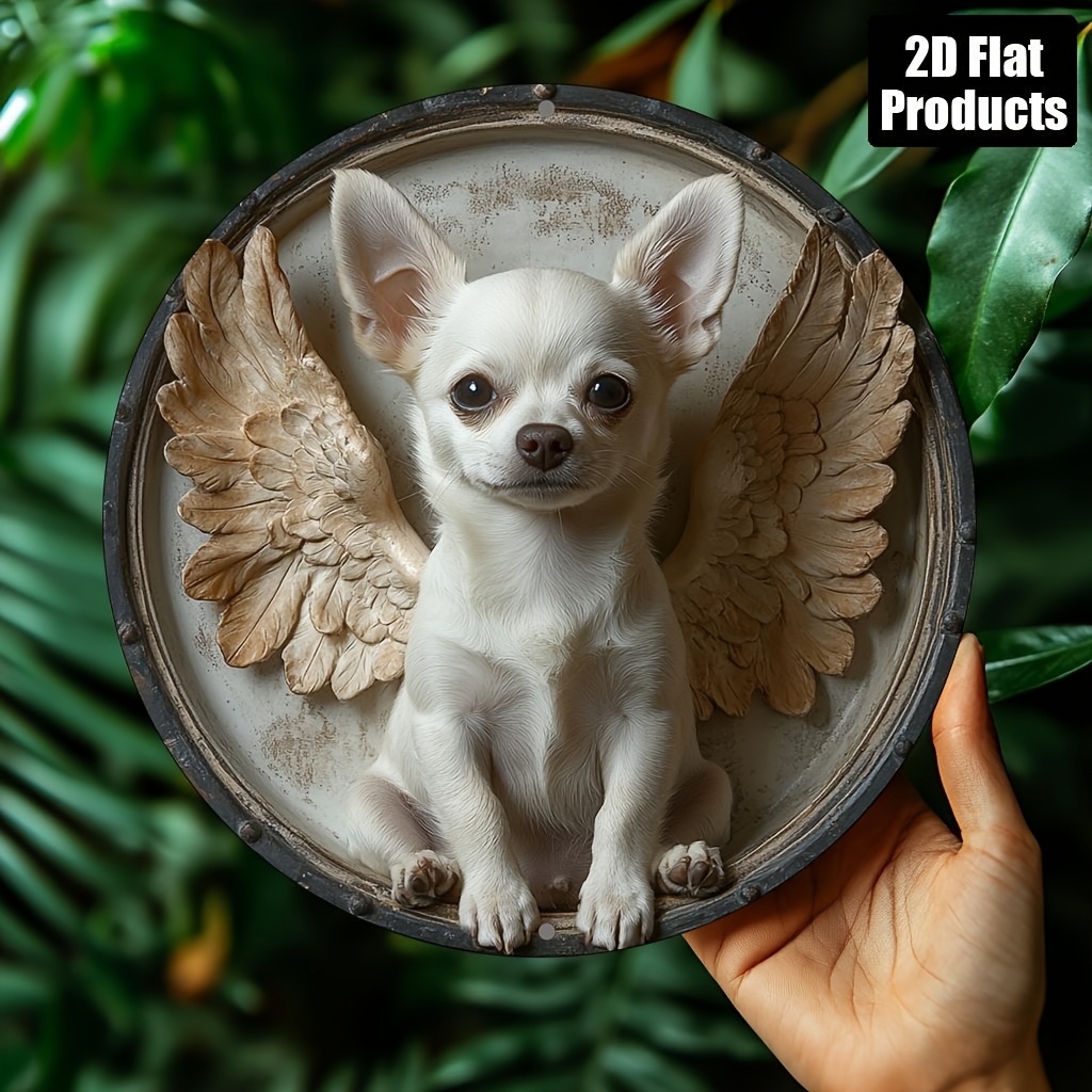 Home Decor Theme - 2D Flat, 1pc, Chihuahua Theme, Round