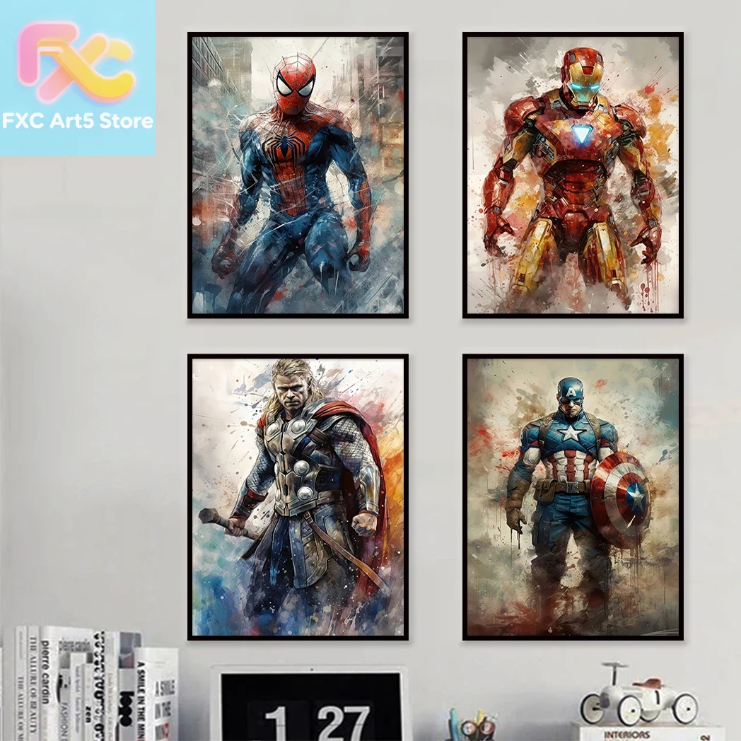 Home Decor Disney - 1pc frameless Marvel Movie Avengers Wall