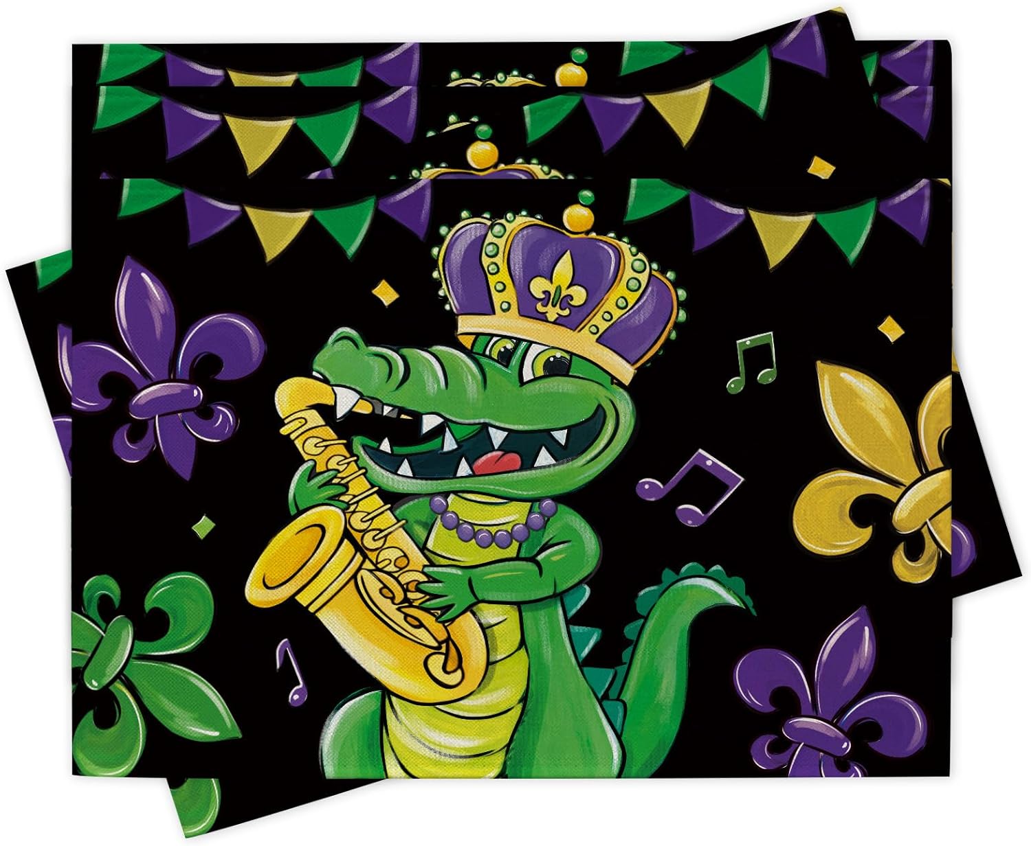 Home Decor New Orleans - Mardi Gras Alligator Placemats Set of
