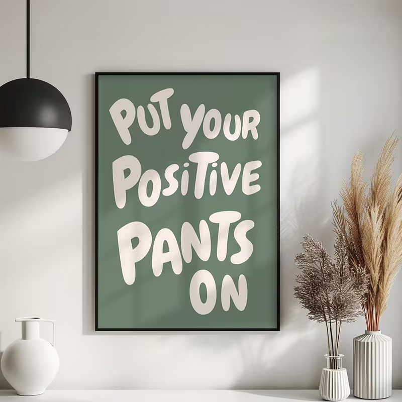 Modern Green Put Your Positive - Home Decor Quotes On Wall ulasan dan harga