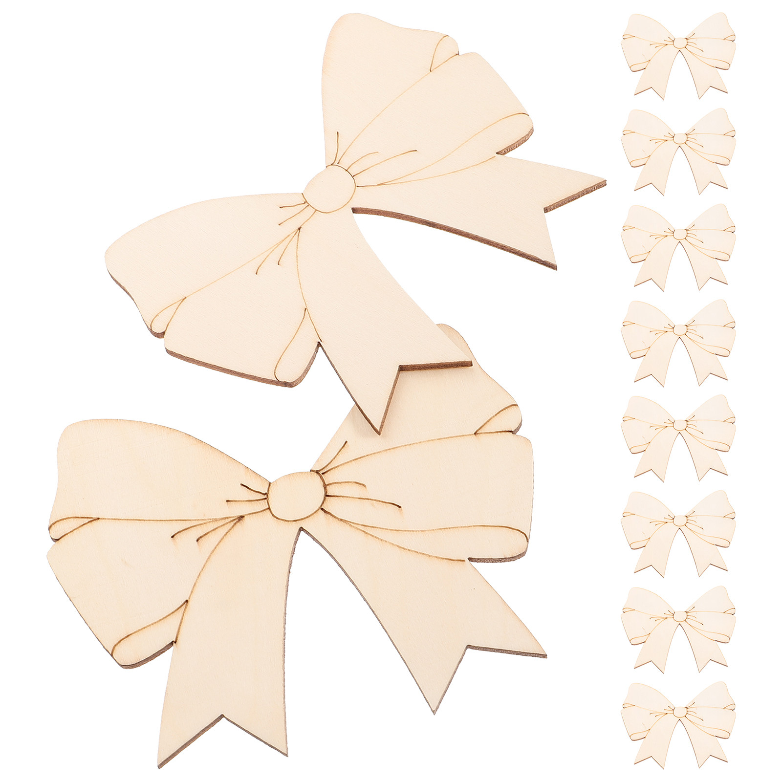 10Pcs Blank Bowknot Wood Slice - Home Decor Diy Ideas ulasan dan harga