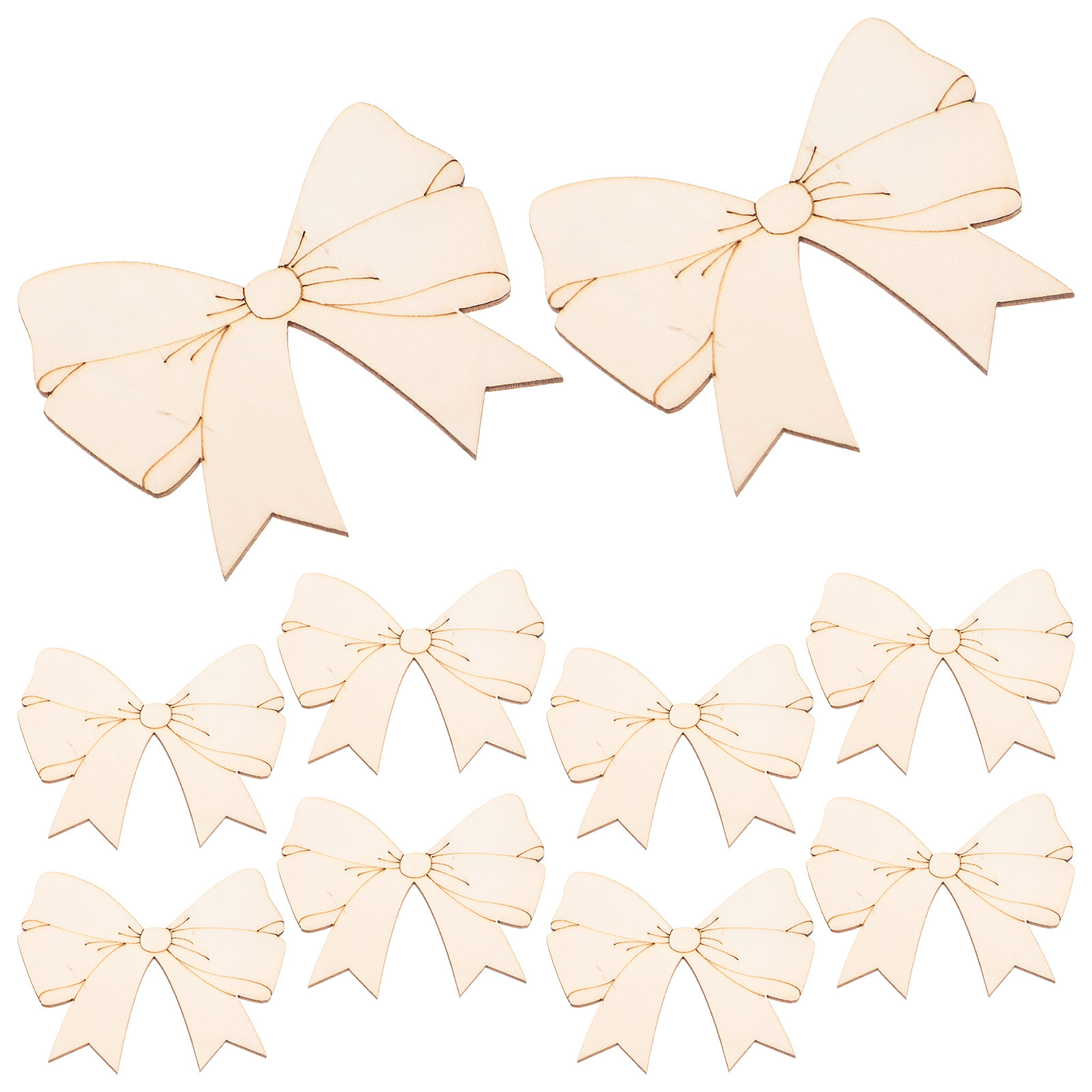 10Pcs Blank Bowknot Wood Slice - Home Decor Diy Ideas ulasan dan harga