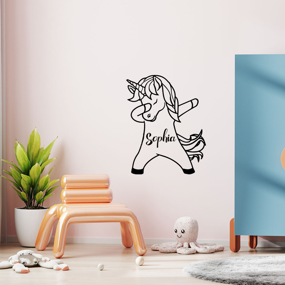 1PC Diy Unicorn Customized Nam - Home Decor Wallpaper ulasan dan harga