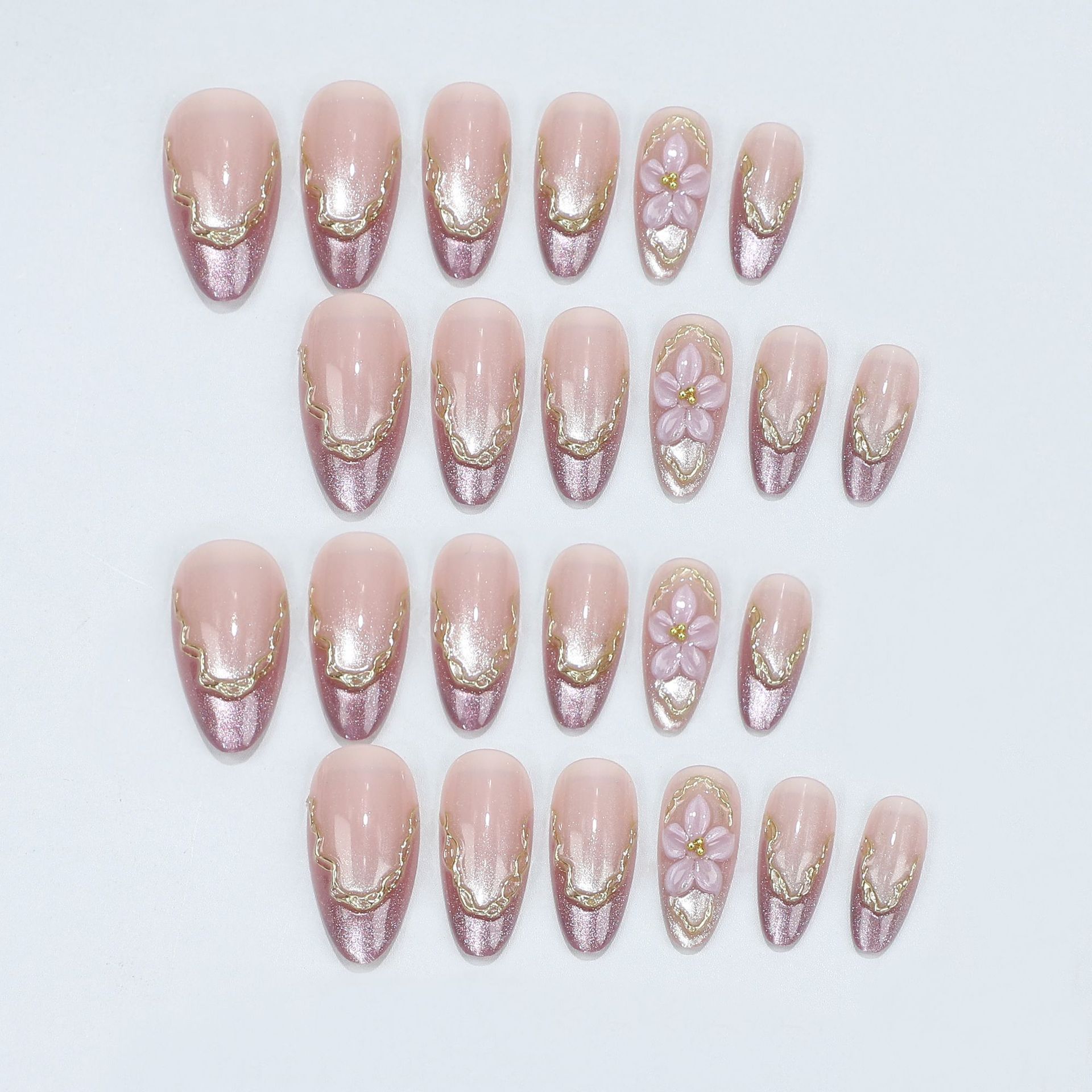 3D flowers fake nails with glo - Pressed Flower Frame ulasan dan harga