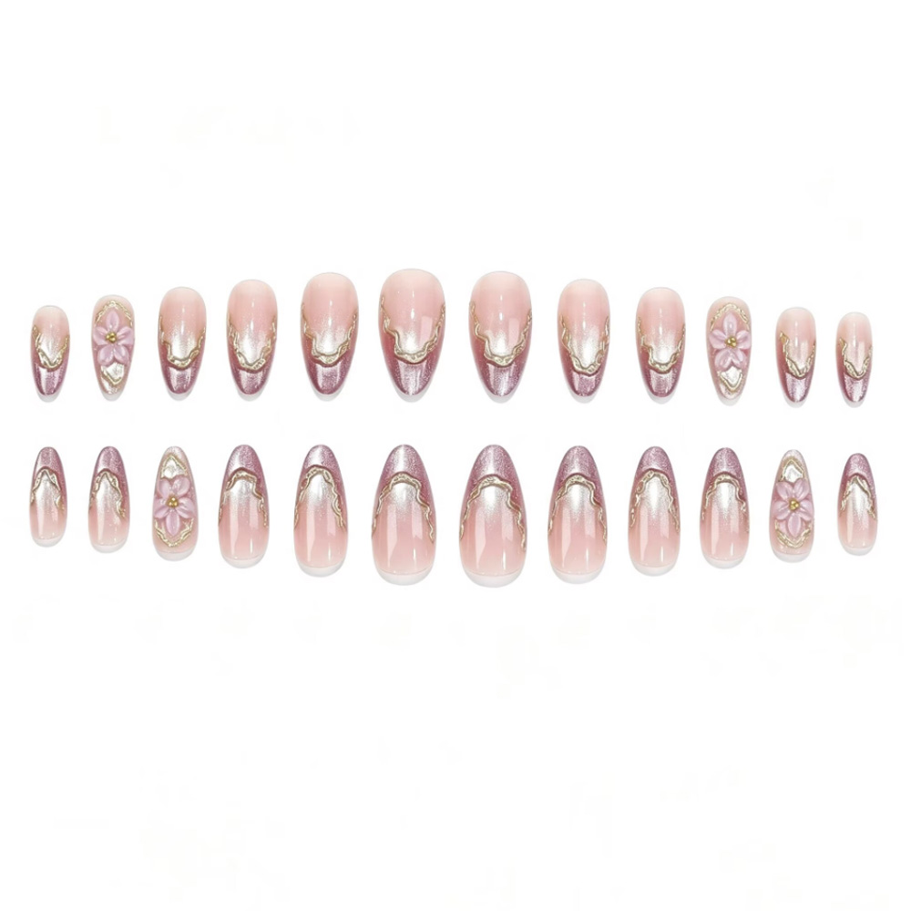 3D flowers fake nails with glo - Pressed Flower Frame ulasan dan harga