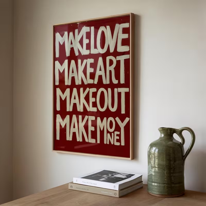 Modern,Retro Self Made Love Ki - Home Decor Quotes ulasan dan harga