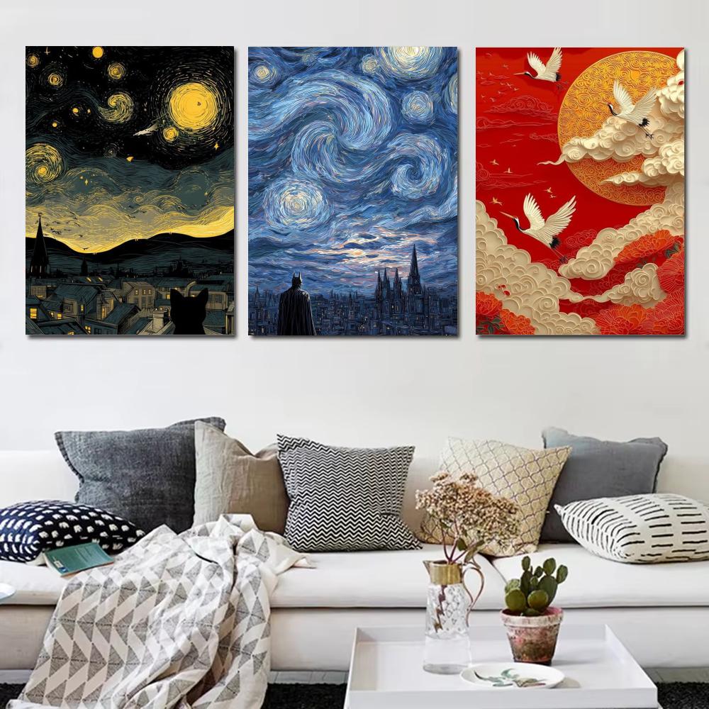 Japandi style Oil Painting Lan - Home Decor Japandi Style ulasan dan harga