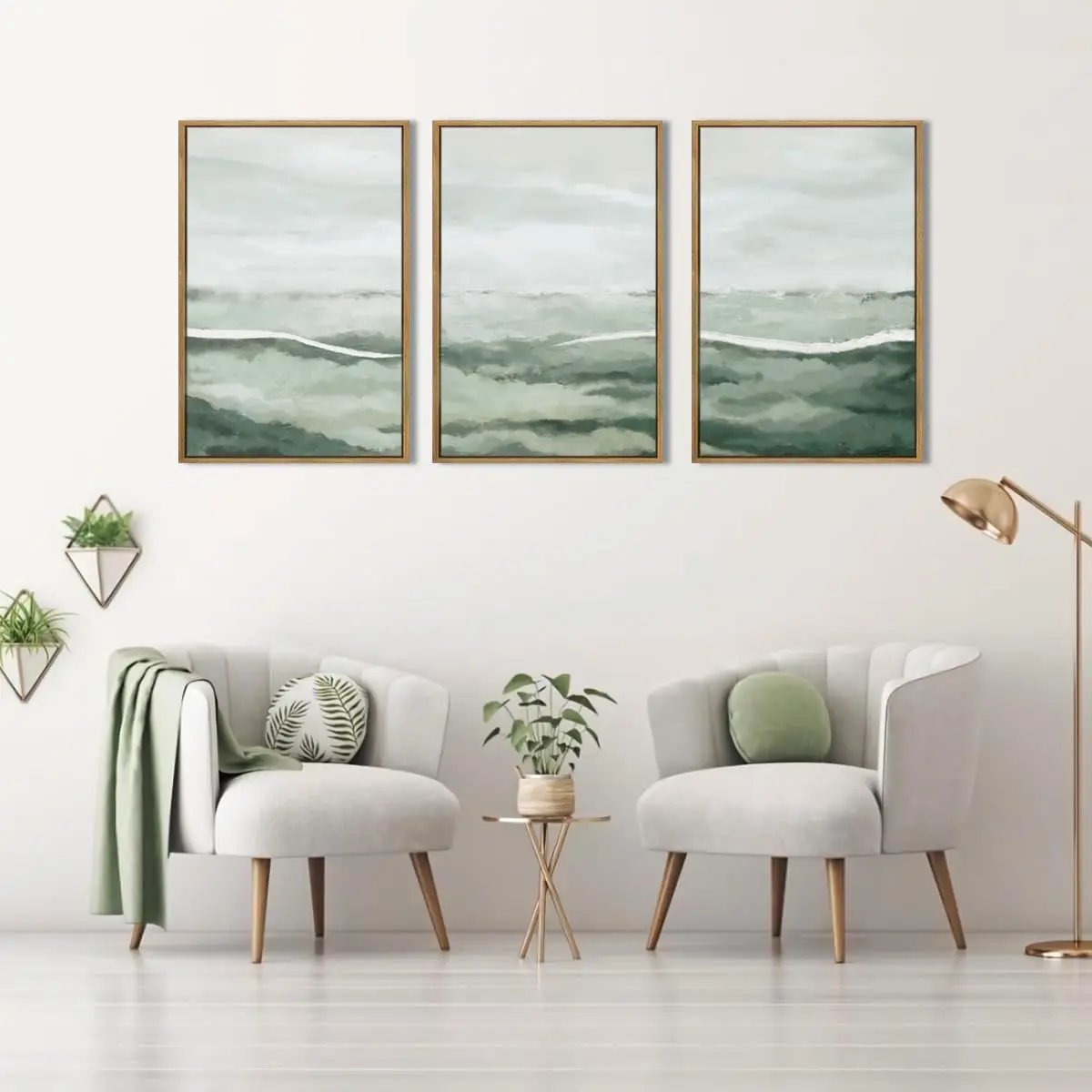 3pcs/Set Canvas Sage Green Abs - Home Decor Kit ulasan dan harga