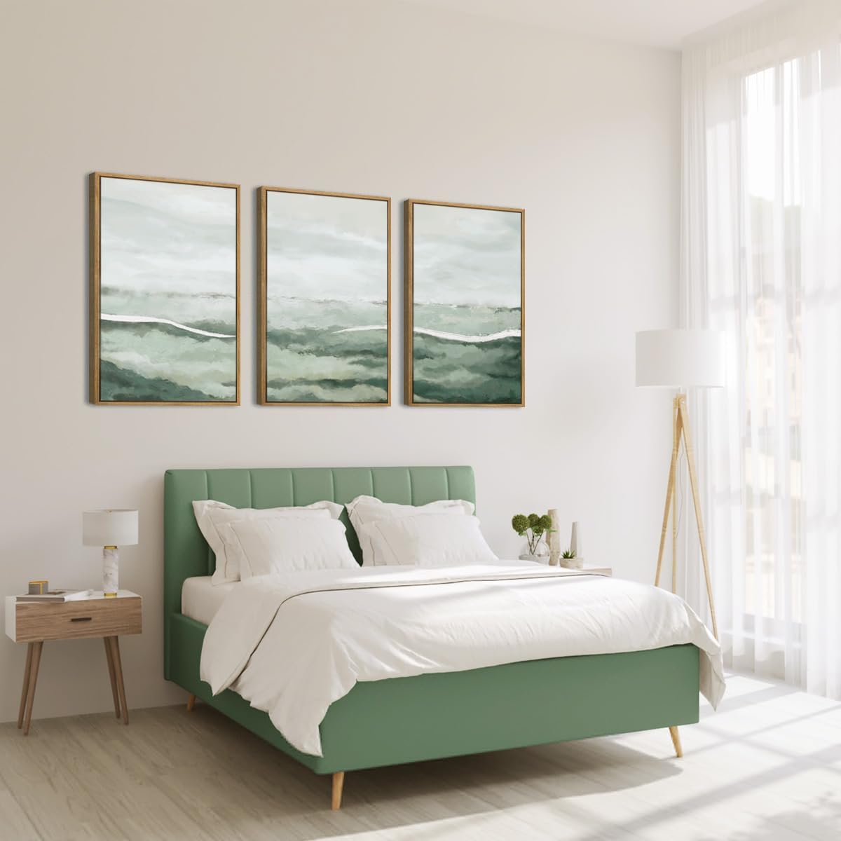 3pcs/Set Canvas Sage Green Abs - Home Decor Kit ulasan dan harga