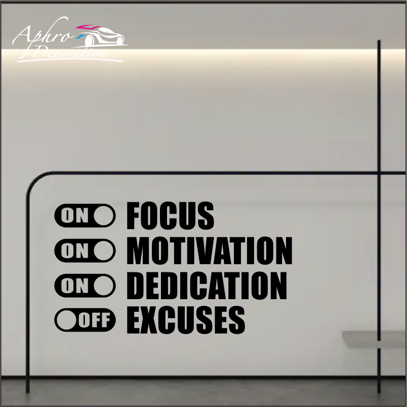 Focus On Motivation On Excuses - Home Decor Quotes On Wall ulasan dan harga