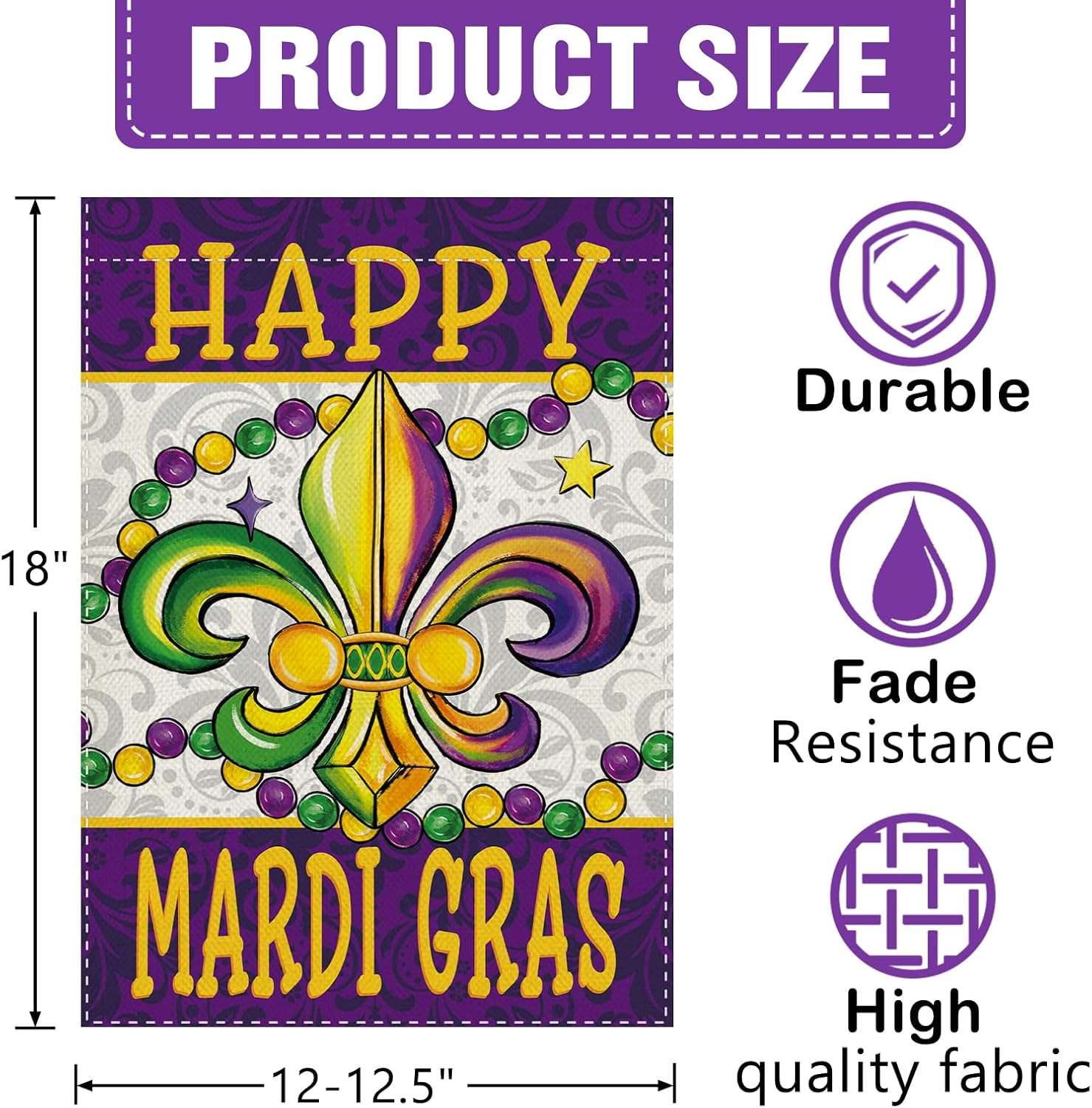 Dyrenson Happy Mardi Gras Fleu - Home Decor New Orleans ulasan dan harga