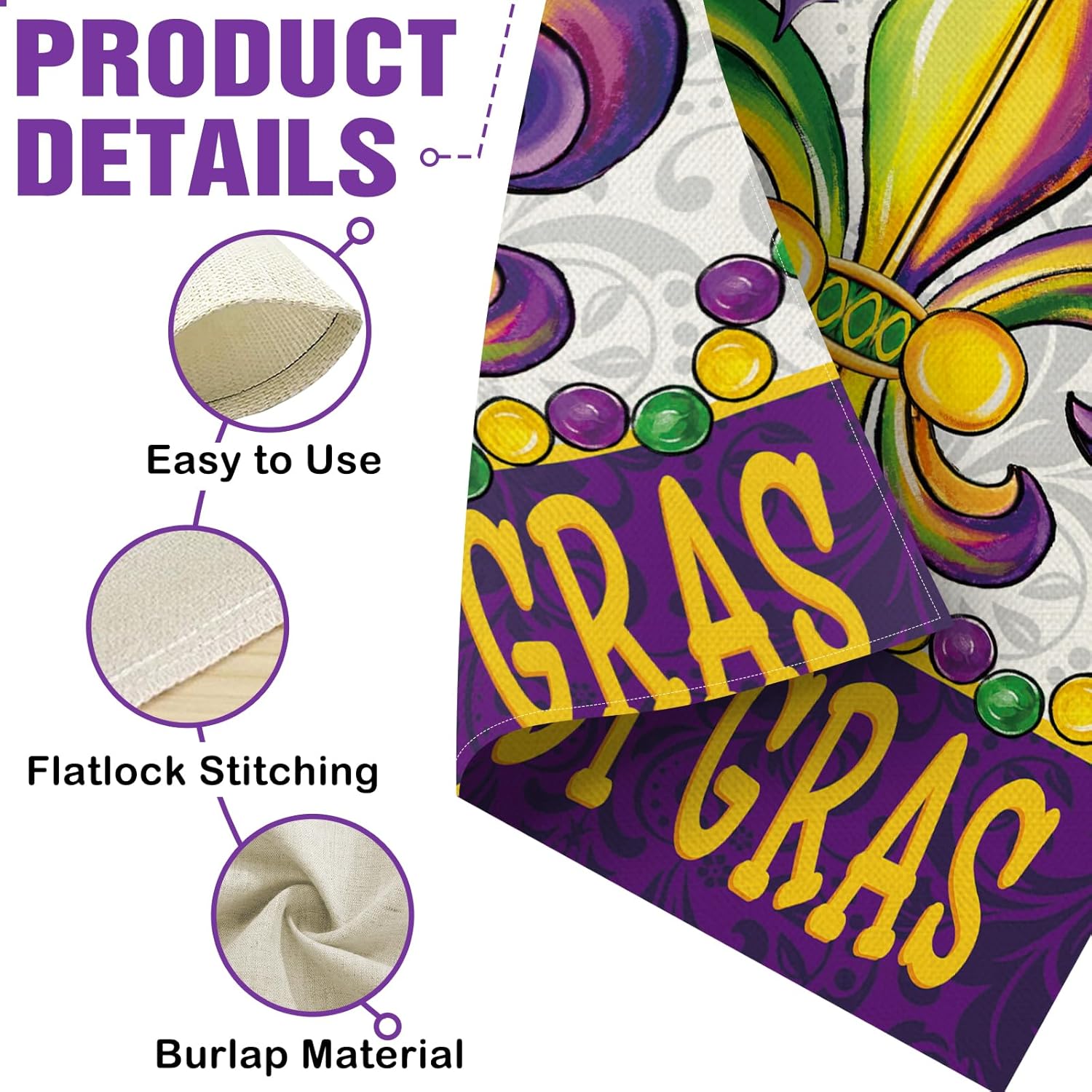 Dyrenson Happy Mardi Gras Fleu - Home Decor New Orleans ulasan dan harga