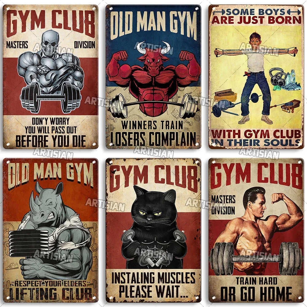 Old Man Gym Club Inspirational - Home Decor Quotes ulasan dan harga