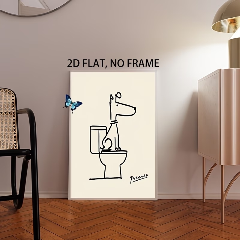 Modern,Retro Fun Dog Toilet Pi - Home Decor On Wall ulasan dan harga