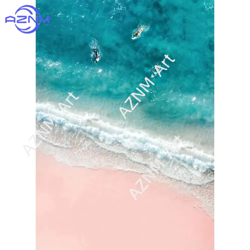 1PC ，Pink Beach Ocean Artwork  - Home Decor Japandi ulasan dan harga