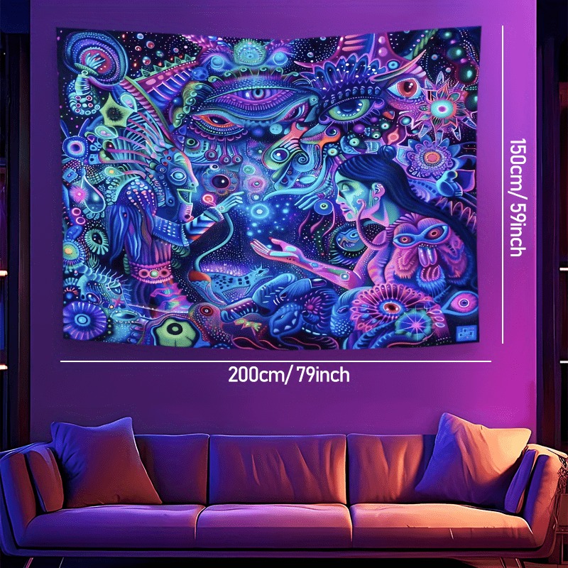 Psychedelic Pattern and Figure - Aesthetic Tapestry ulasan dan harga