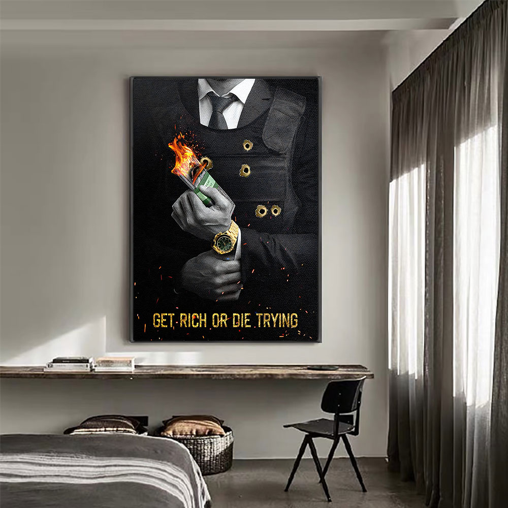 Motivating Quote Get Rich or D - Home Decor Quotes On Wall ulasan dan harga
