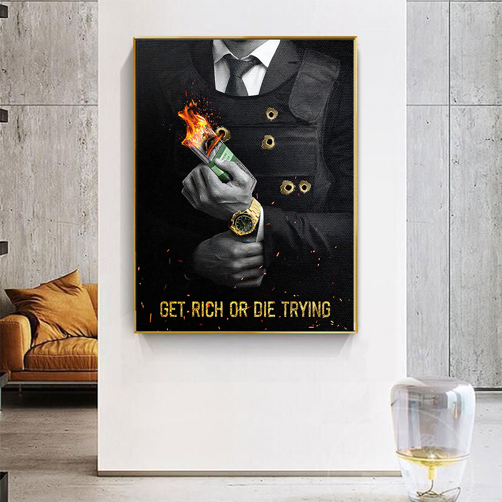 Motivating Quote Get Rich or D - Home Decor Quotes On Wall ulasan dan harga