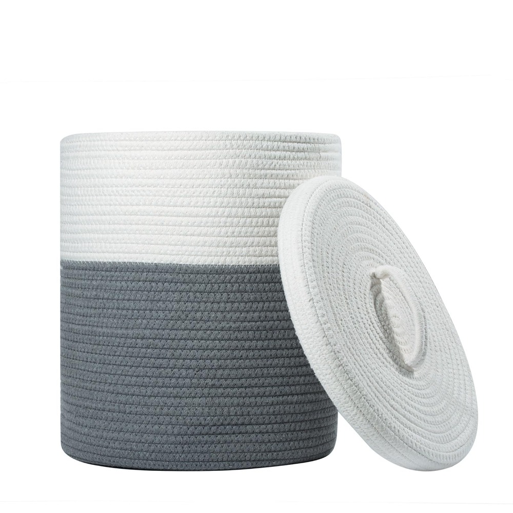 Cotton Rope Storage Basket wit - Home Decor Hampers ulasan dan harga