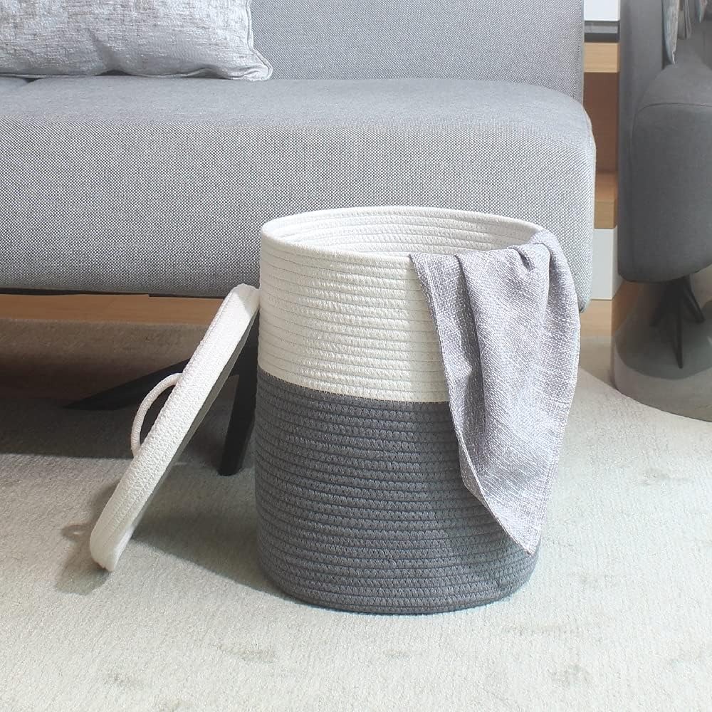 Cotton Rope Storage Basket wit - Home Decor Hampers ulasan dan harga