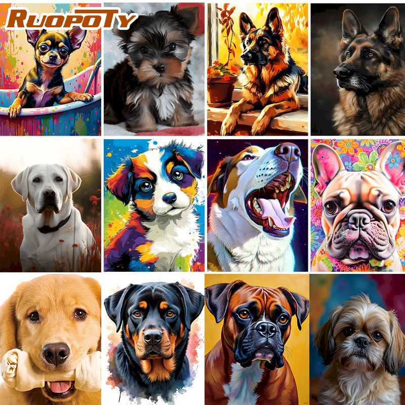 RUOPOTY Dog Diamond Painting H - Home Decor Diy Ideas ulasan dan harga