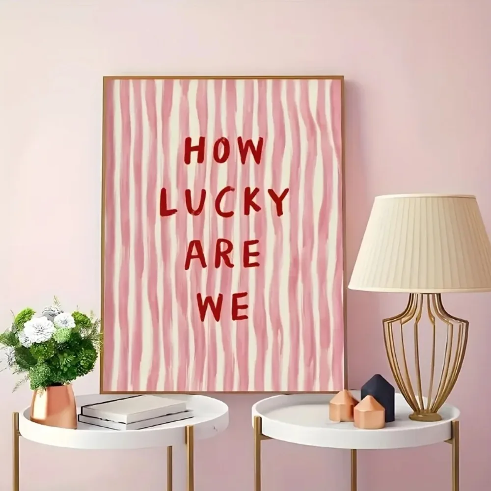 How Lucky Are We Pink Red Stri - Home Decor How To ulasan dan harga