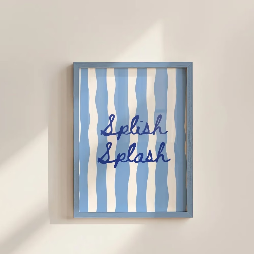 Modern Splish Splash Blue Stri - Home Decor Quotes ulasan dan harga