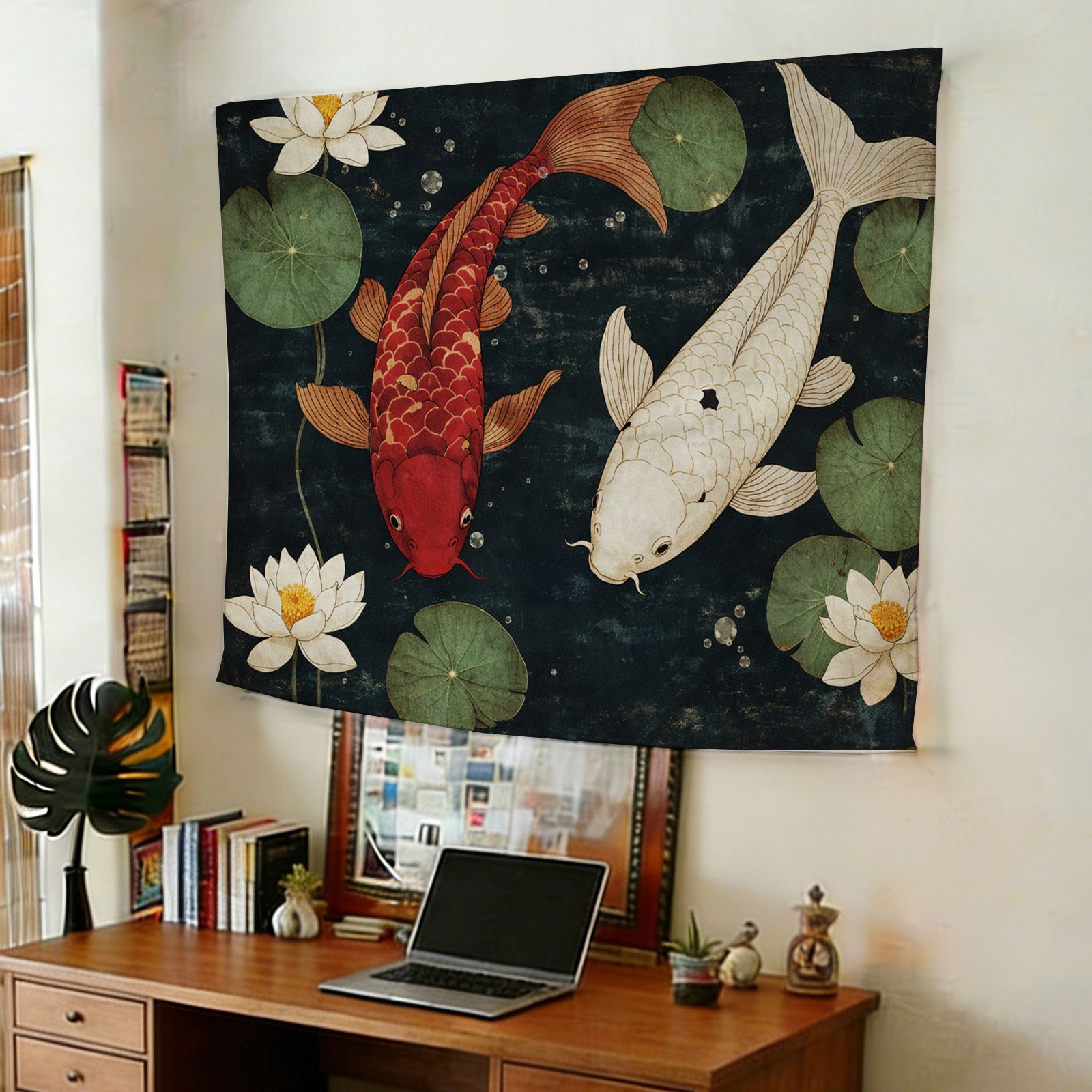 Luxury Koi Fish and Lotus Flow - Home Decor Japandi Style ulasan dan harga