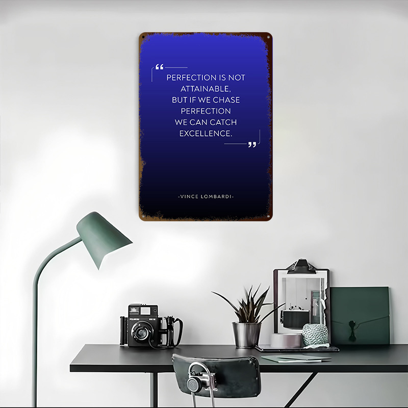 Vince Lombardi Quote on Perfec - Home Decor Quotes On Wall ulasan dan harga