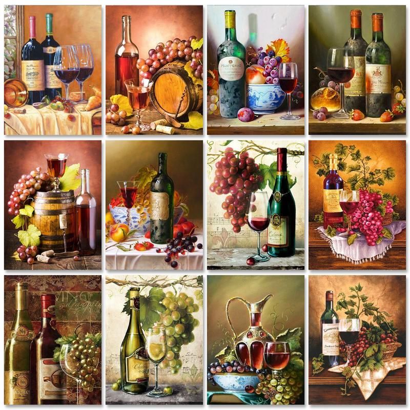 RUOPOTY Wine Painting By Numbe - Home Decor Diy Ideas ulasan dan harga