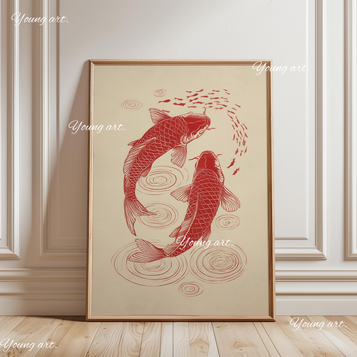 Japanese Koi Fish Canvas Print - Home Decor Japandi Style ulasan dan harga