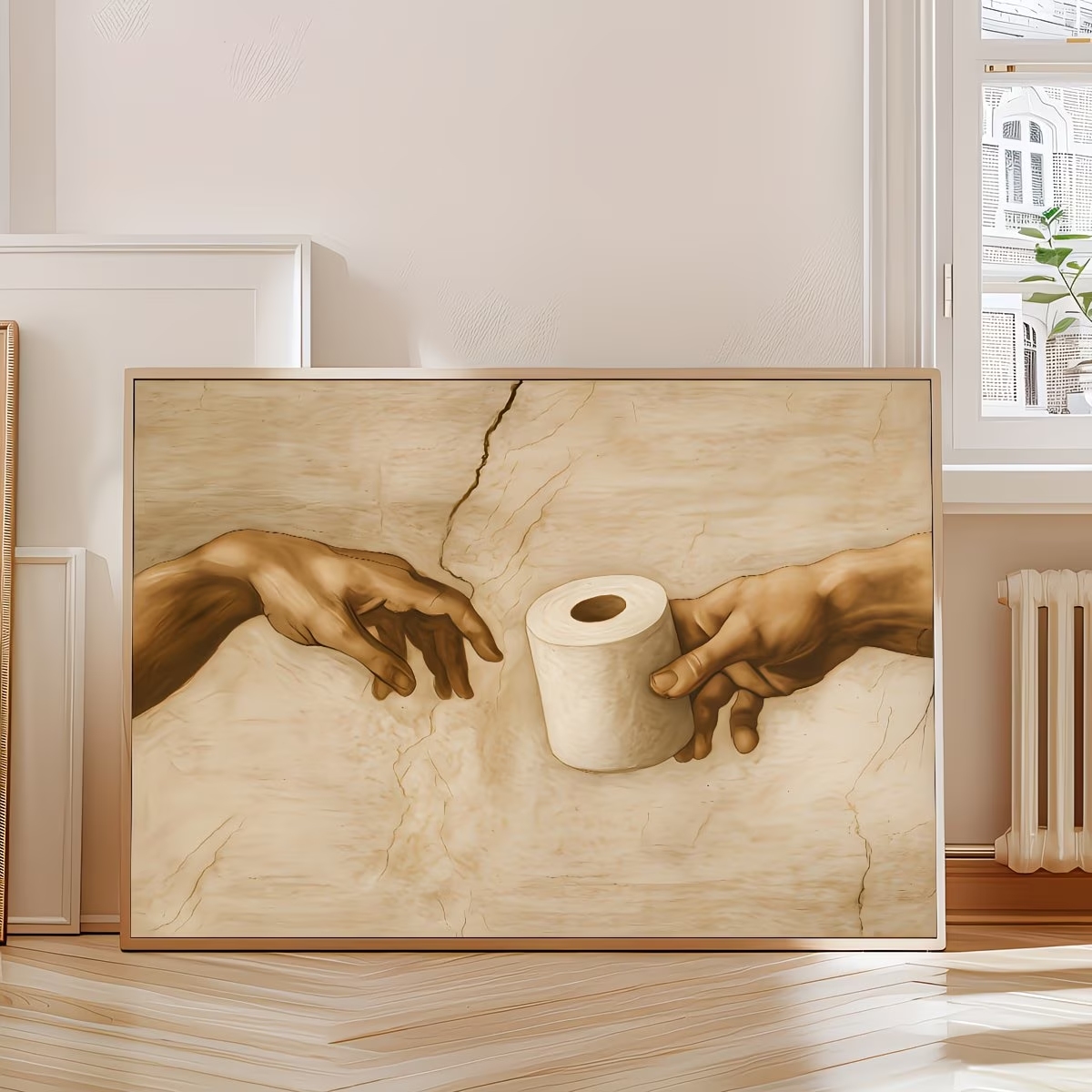 Retro Humorous Toilet Paper Wa - Home Decor Wallpaper ulasan dan harga