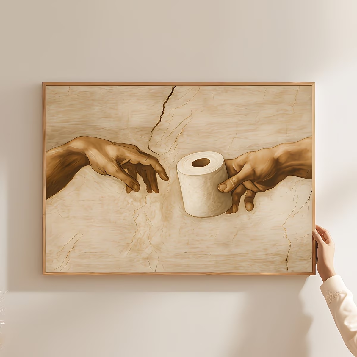 Retro Humorous Toilet Paper Wa - Home Decor Wallpaper ulasan dan harga