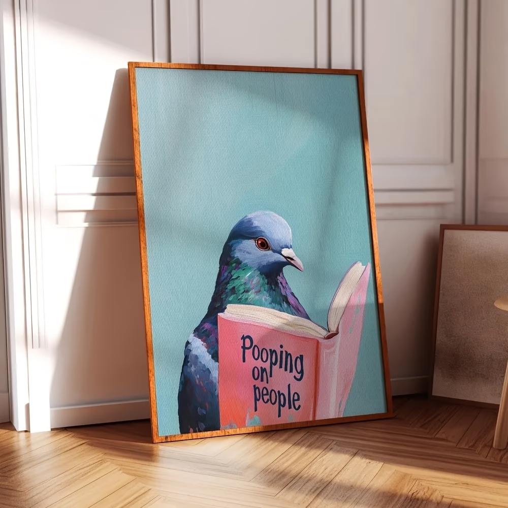 Modern Pigeon Reading Pooping  - Home Decor On Wall ulasan dan harga