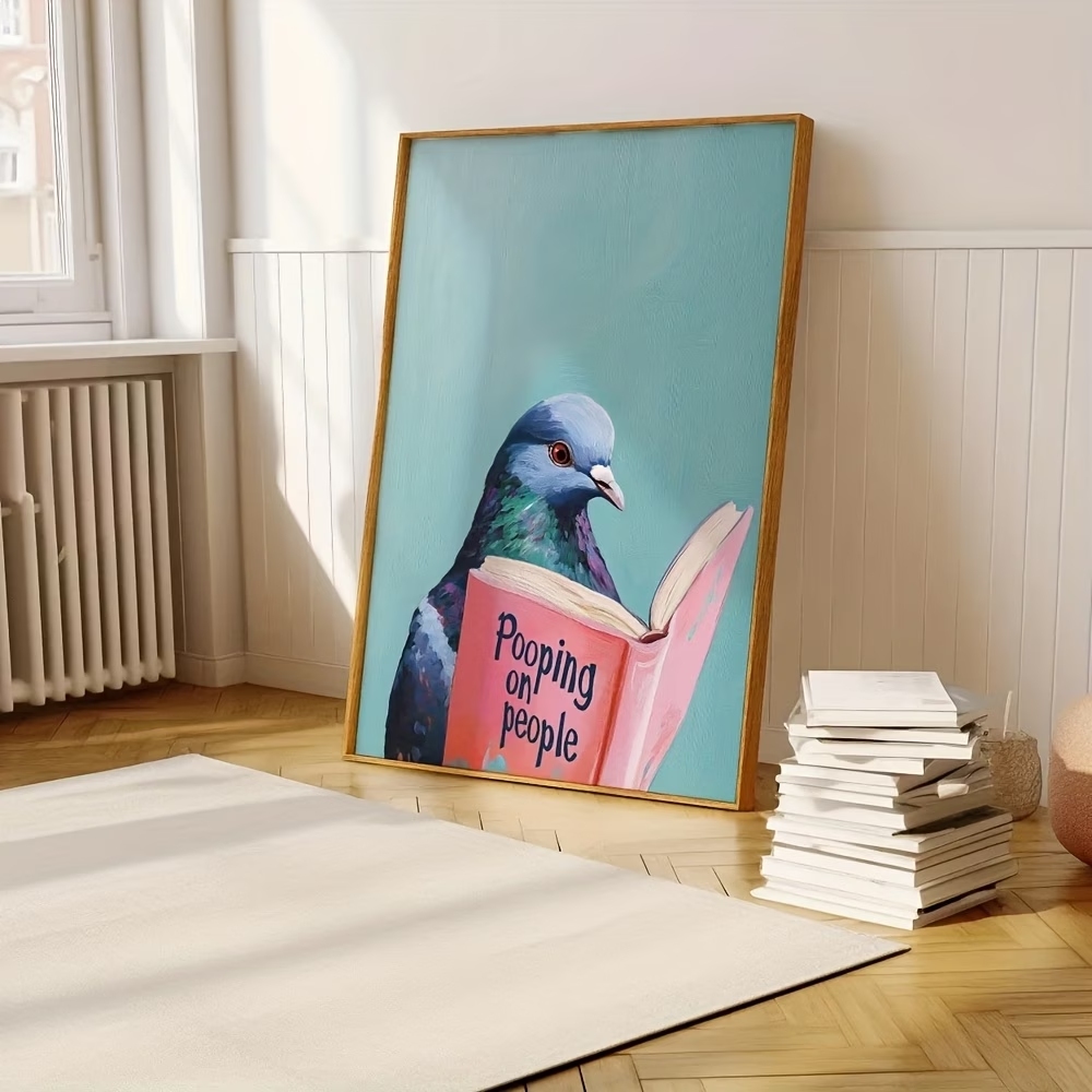 Modern Pigeon Reading Pooping  - Home Decor On Wall ulasan dan harga