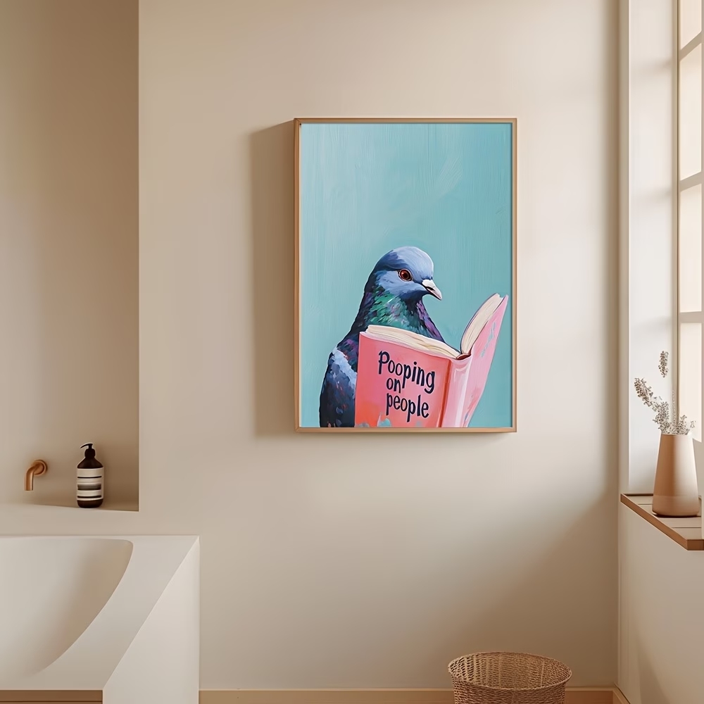 Modern Pigeon Reading Pooping  - Home Decor On Wall ulasan dan harga