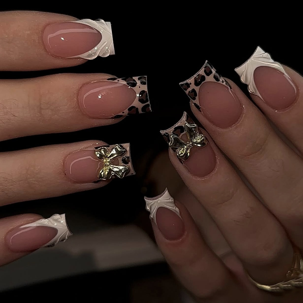 Short square fake nails for wo - Pressed Flower Frame ulasan dan harga
