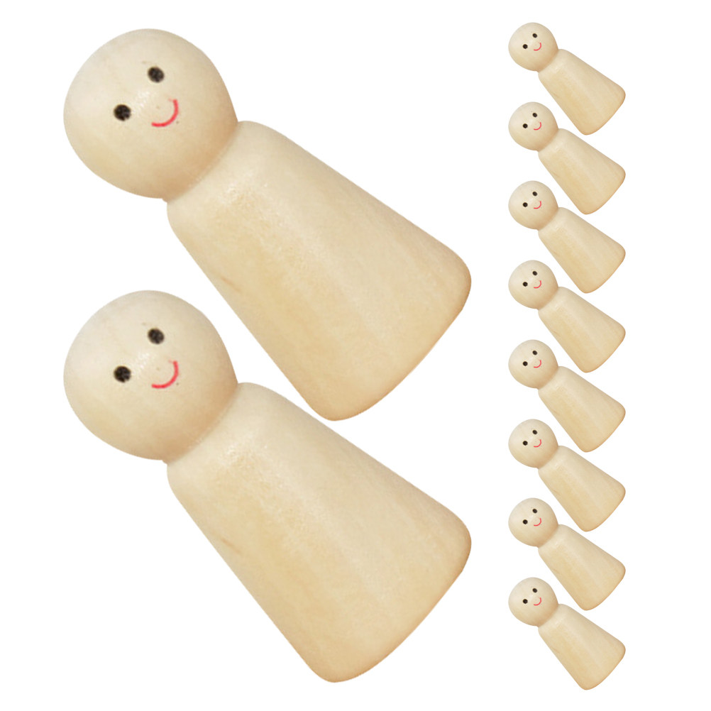 10pcs Wooden Peg Unfinished Di - Home Decor Kit ulasan dan harga